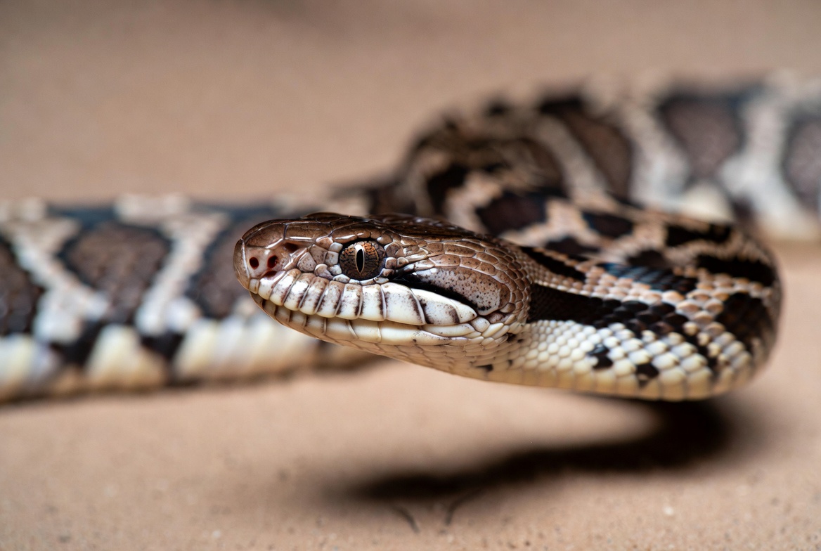 Hognose snake with its distinctive upturned snout