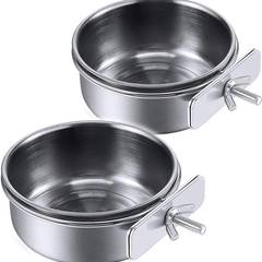 Parrot Feeding Cups with Clamp, 2 Pack (PINVNBY)