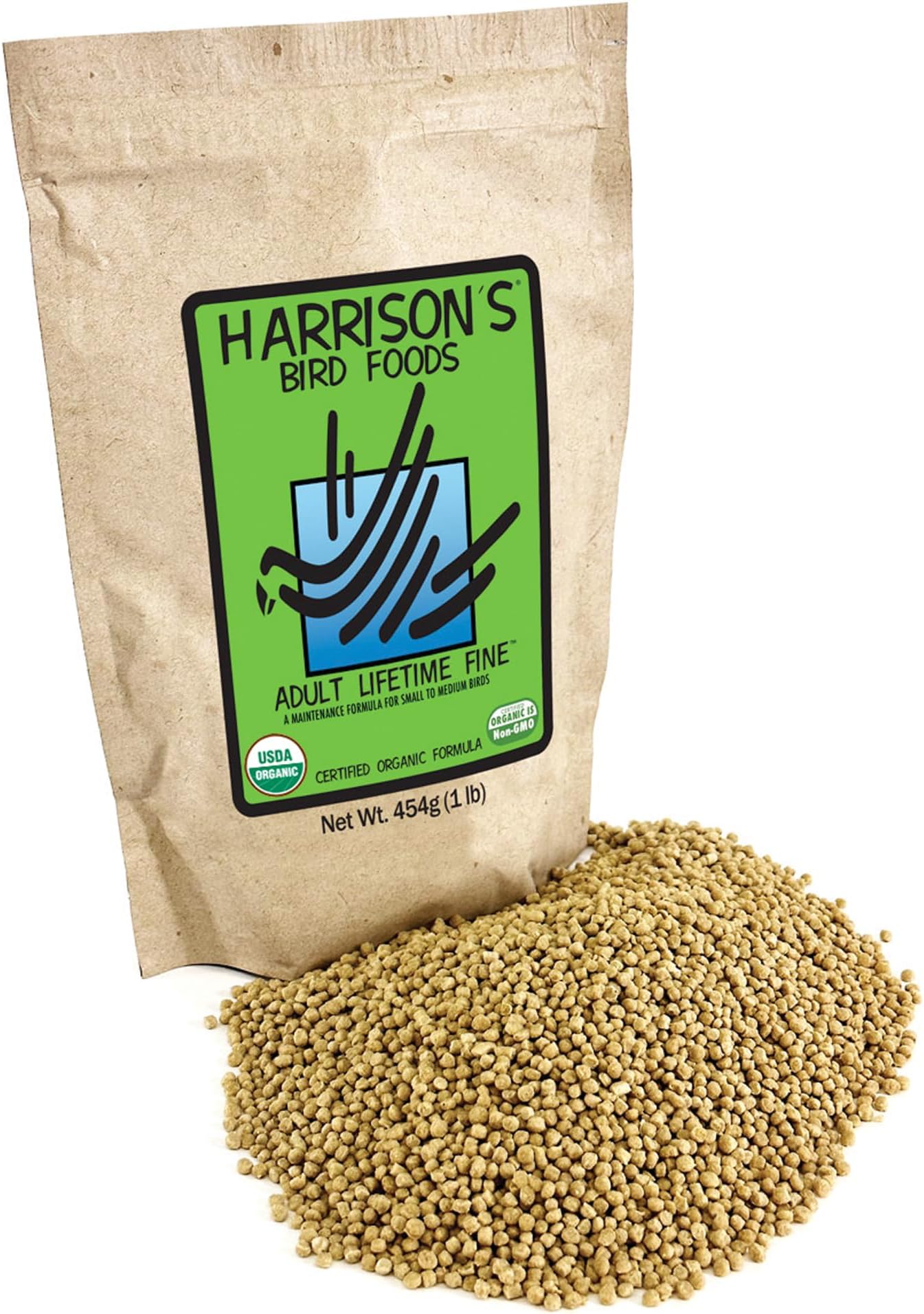 Harrison's Adult Lifetime Fine Bird Food, Organic (1 lb)