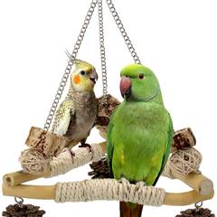 Large Bird Swing, Sisal-Wrapped Perches (triangle design)