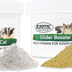 Exotic Nutrition Sugar Glider Vitamin Combo Pack - Powder Multivitamin & Powder Calcium Supplement for Pet Sugar Gliders