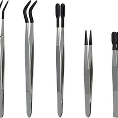 Entomology Forceps Set by MMOBIEL [5 Pcs] – Stainless Steel Precision Instruments with Rubber Tip Forceps Tweezers for Entomology, Insect/Bug/Butterfly Pinning, Dissecting, Taxidermy and Delicate Work