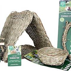 Small Pet Select Tiny Paws Seagrass Play Pack, for Guinea Pig, Rabbit, Bunny, Toys, Hideout Tunnel, Cage Accessories