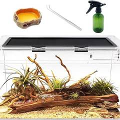 Reptile Growth Reptile Terrarium, 10 Gallon Tank 20" x 10" x 11" for Invertebrates