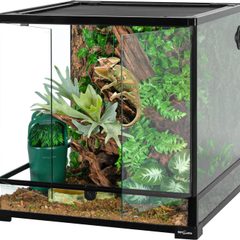 REPTIZOO 60 Gallon Glass Reptile Tank, 24" x 24" x 24" Front Opening Terrarium