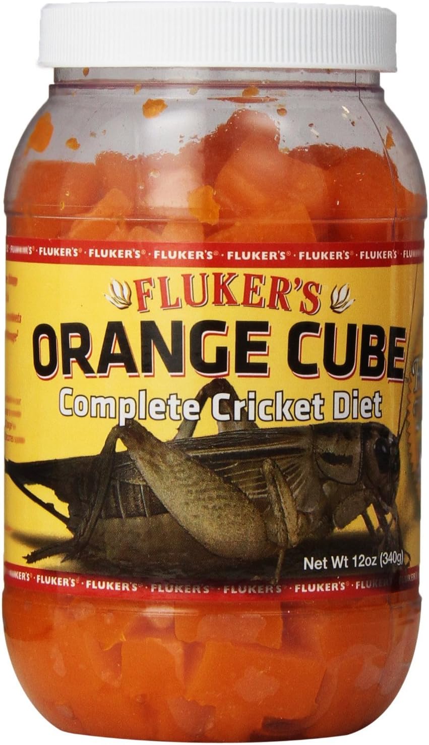 Fluker's Orange Cube Complete Cricket Diet, Gut Load Food for Feeder Insects and Live Crickets, 12 oz