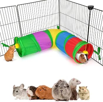 YUEPET Collapsible Corner Tunnel and Tube for Small Animals