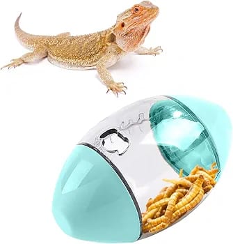 ALI2 Lizard Feeder Toys Bearded Dragon Enrichment Reptile Interactive Rugby Shape Toy for Bearded Dragon, Lizard, Gecko and Small Animals