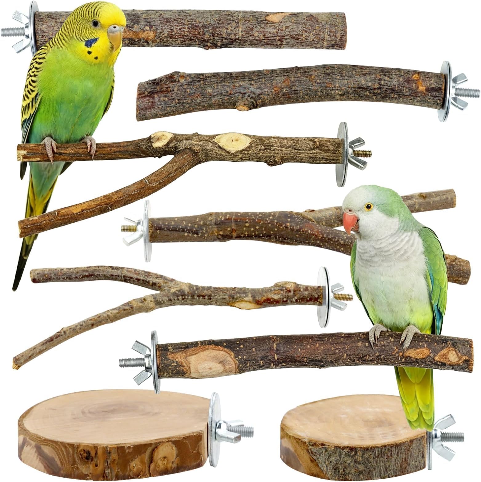 CZWESTC 8-Piece Apple Wood Perch Set