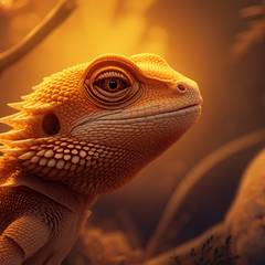 Bearded dragon watches an empty windowsill through terrarium glass with quiet longing