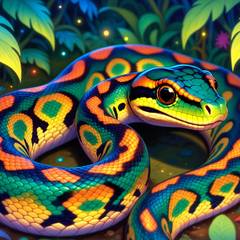 Cute illustration of a ball python wrapped gracefully