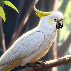 Cute illustration of a cockatoo looking grand