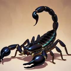 Cute illustration of an emperor scorpion with pincers raised