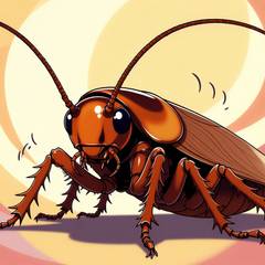 Cute illustration of a Madagascar hissing cockroach mid-hiss