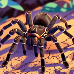 Cute illustration of a tarantula being boss