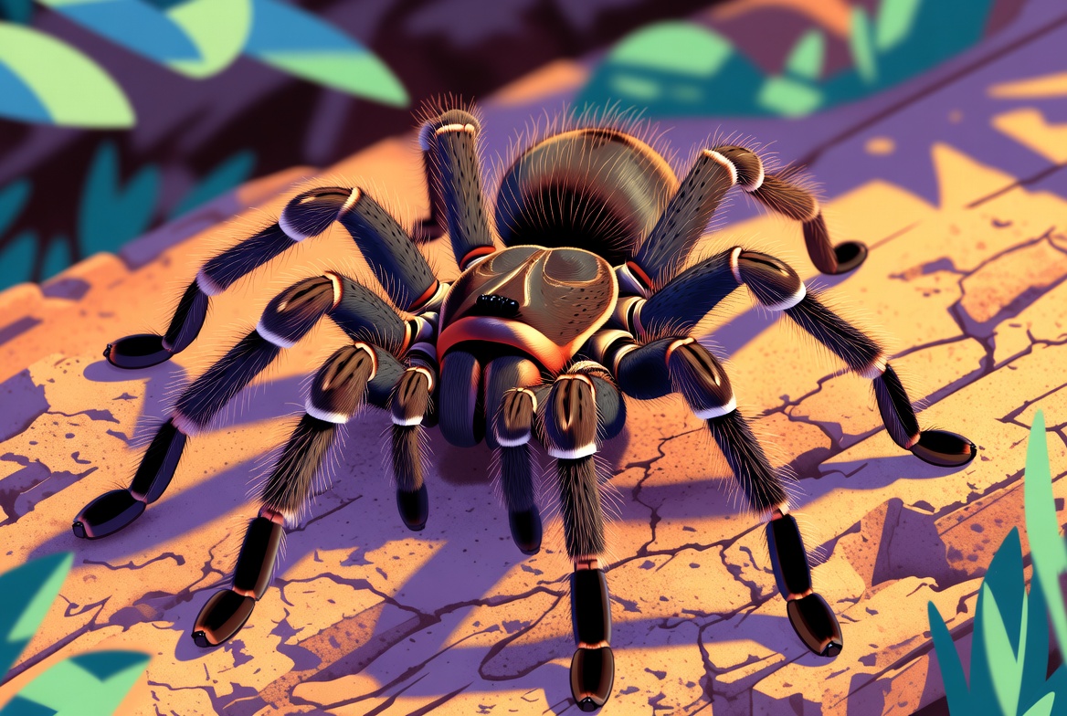 Cute illustration of a tarantula being boss