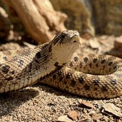 Western hognose snake with its neck flattened into a defensive hood display